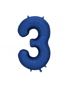 Balão Número 3 Azul Escuro